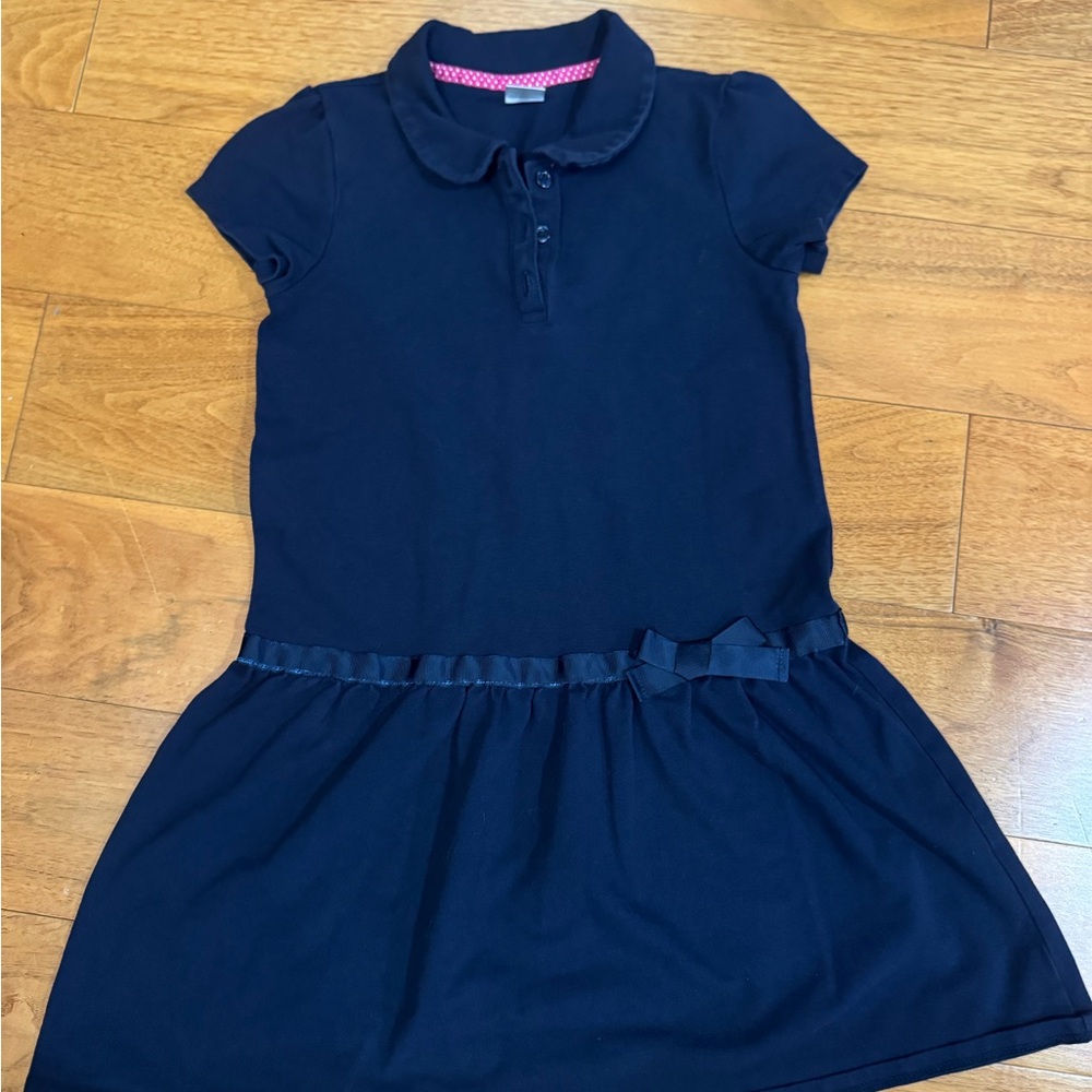 Gymboree Dark Blue Polo Dress with Bow Accent